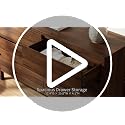 55-Inch 6-Drawer Mid-Century Modern Wood Dresser, Walnut Bedroom Chest
