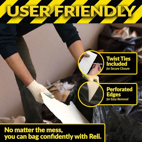 55 Gallon Heavy Duty Contractor Trash Bags - 2 Mil Thick, 40 Pack