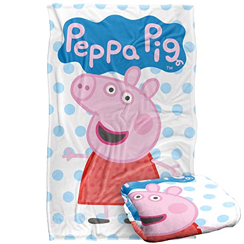 LOGOVISION Peppa Pig Silky Touch Blanket 36" x 58" - Officially Licensed