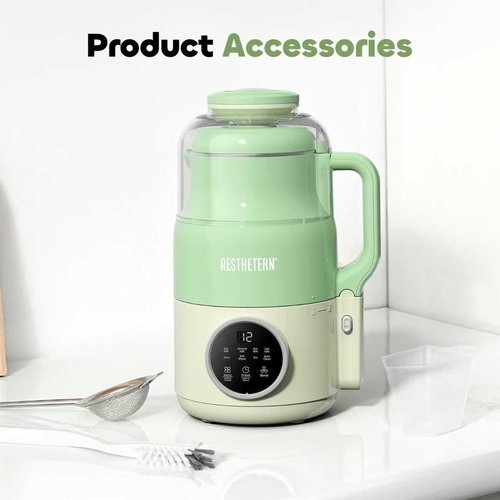 AESTHETERN Nut Milk Maker Machine, Soy Milk & Oat Milk Maker with 8 Presets, High-Speed Blender, Auto-Clean, Delay Start, 33oz Almond Milk Maker for Plant-Based & Dairy-Free Beverages, Green