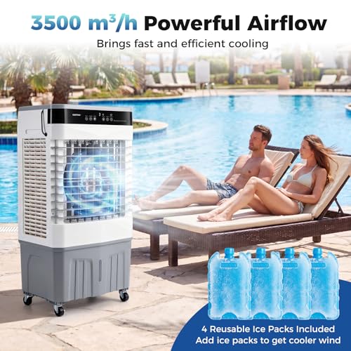 3-in-1 Portable Evaporative Air Cooler 2100 CFM Swamp Cooler with Remote