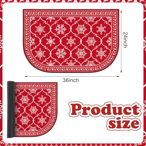 Demissle Christmas Fireplace Mat Snowflake 24 x 36 in Fireproof Hearth Rug