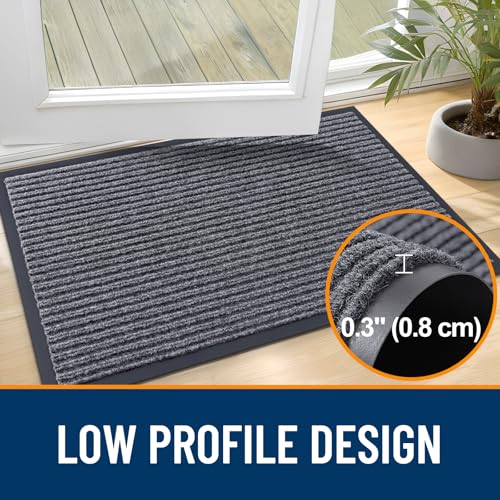 Heavy-Duty Front Door Mats 2-Pack - 29.5"x17" Non-Slip Indoor Outdoor Doormats