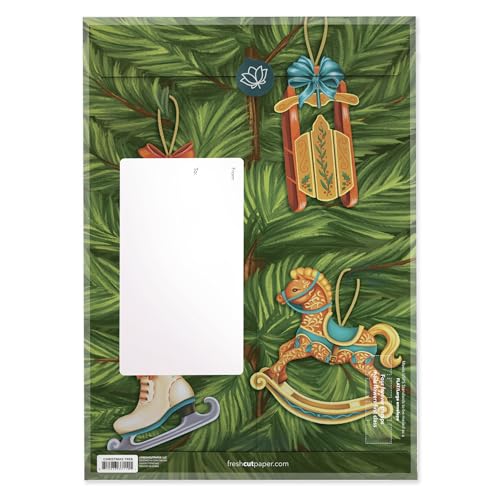 3D Pop Up Christmas Tree Card - 15 Inch Holiday Greeting Card with Envelope