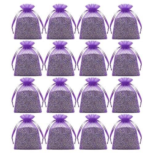 16-Pack Natural Dried Lavender Sachets for Drawers and Closets