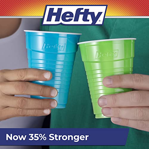 Hefty Party On Disposable Plastic Cups 16 Oz 100 Count Assorted