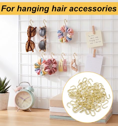 60-Pack Mini Gold S Hooks - 1 Inch Rust-Resistant Metal Storage Hooks