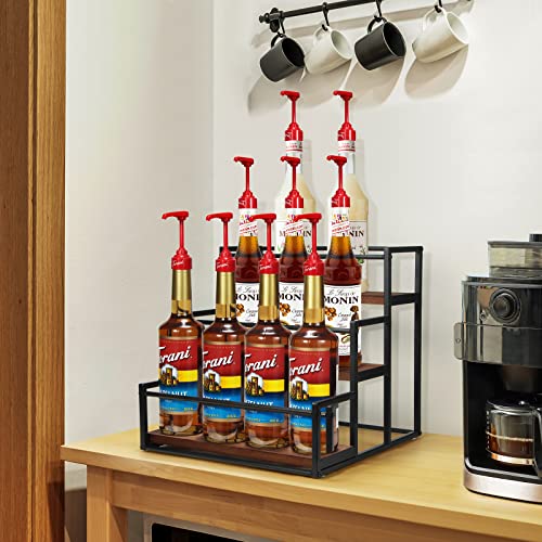 3-Tier Coffee Syrup Organizer Rack for 12 Bottles - Countertop Stand