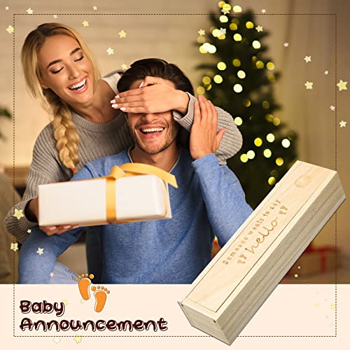 Wooden Pregnancy Announcement Box - Test Holder Keepsake with Slide Lid
