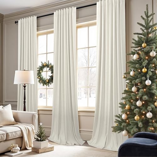 100% Blackout Curtains 84 Inch Length - 2 Panel Set for Bedroom
