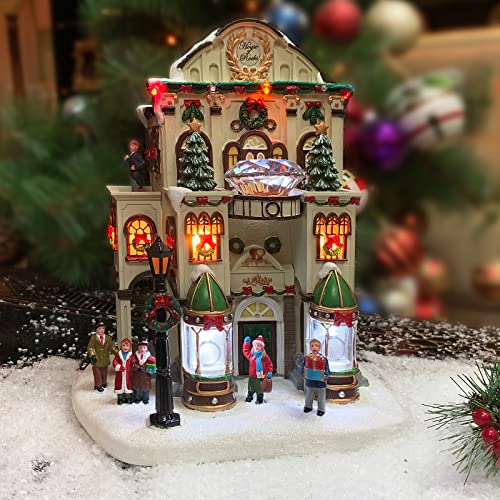 11" Lighted Christmas Village Jewelry Shop - Hand-Painted Polyresin with Music