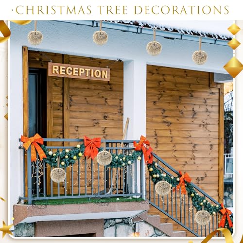 Champagne Gold Christmas Ornaments - 4 Large 6-Inch Holiday Tree Balls