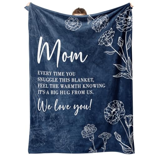 Floral Mom Throw Blanket 60 x 50 Inch - Soft Flannel Mothers Day Gift