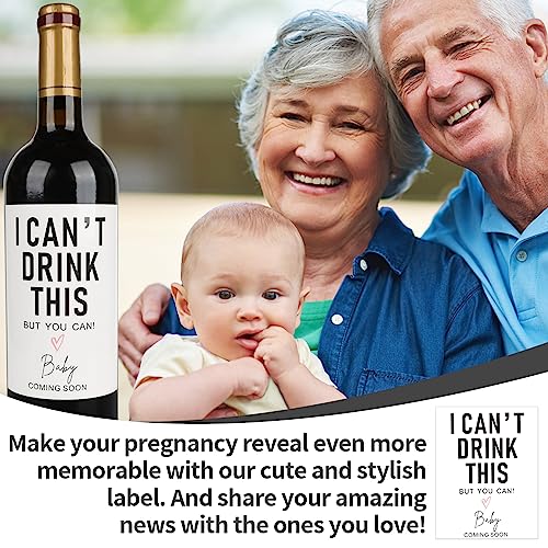 Pregnancy Announcement Wine Labels Set of 10 - Waterproof Baby Reveal Stickers