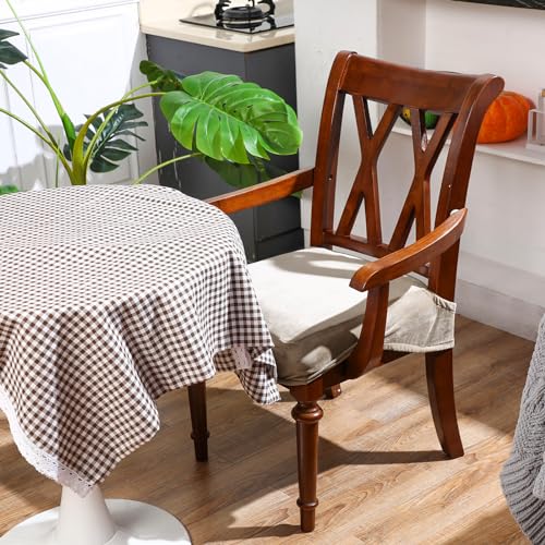 Large Dining Chair Seat Covers with Armrests - 2 Pack, Taupe
