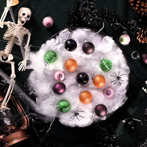 24-Piece Shatterproof Halloween Ball Ornaments - 1.6 Inch Hanging Decor