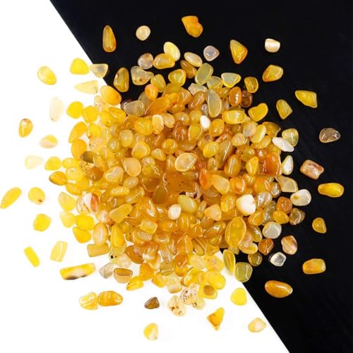 Natural Tumbled Agate Quartz Crystals 1 lb - Polished Yellow Stones