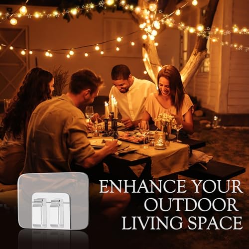 80Pcs Adhesive Outdoor String Light Clips - Heavy Duty Waterproof Cord Hooks