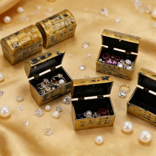 20 Pcs Mini Plastic Pirate Treasure Chests, 1.5 Inch Vintage Party Favors