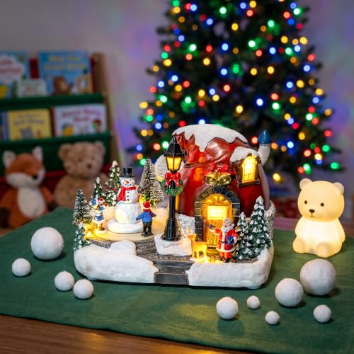 Musical Christmas Snowman Village Figurine,5.5"Lighted Resin Tabletop