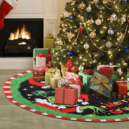 48-Inch Christmas Tree Skirt - Soft Polyester Farmhouse Holiday Decor