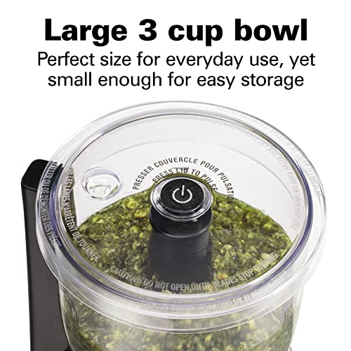 3-Cup Electric Mini Food Processor & Vegetable Chopper, 350W - Black