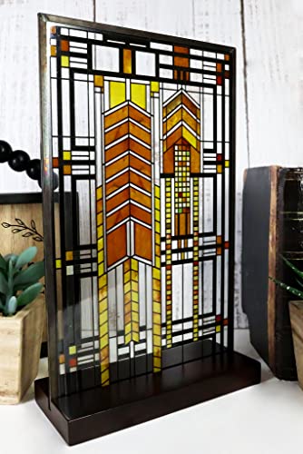 Frank Lloyd Wright Autumn Sumac Stained Glass Panel - 10" x 6.5"