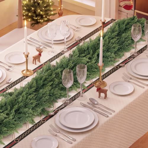 9FT Christmas Cedar Garland - Lavonoph Artificial Greenery for Indoor/Outdoor Use (9 ft / 1 variation)