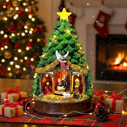 Lighted Animated Nativity Scene - Musical LED Christmas Tabletop Figurine