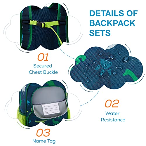 Kids 3-Piece School Backpack Set with Lunch Box & Pencil Case - Ages 4-8