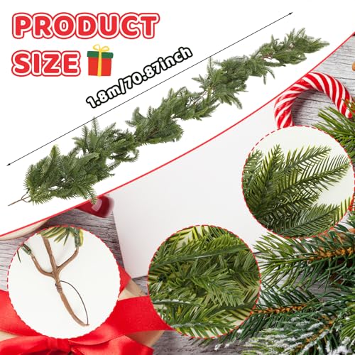 Janinka 6ft Artificial Greenery Christmas Garland for Chandelier Decor