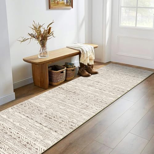 Moroccan Washable Hallway Runner Rug 2'6" x 12' Non-Slip Floor Mat