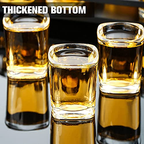 Vivimee 30 Pack Heavy Base Square Shot Glasses 2.2 oz for Liquor & Espresso
