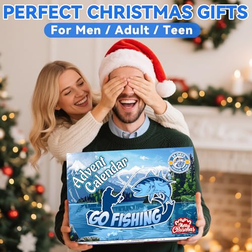 Fishing Advent Calendar 2026 with 24 Tackle Accessories & Lures for Men & Kids