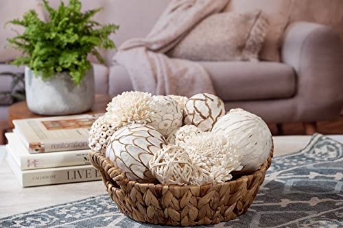 Large Decorative Balls & Orbs Set - Natural White Vase & Bowl Filler