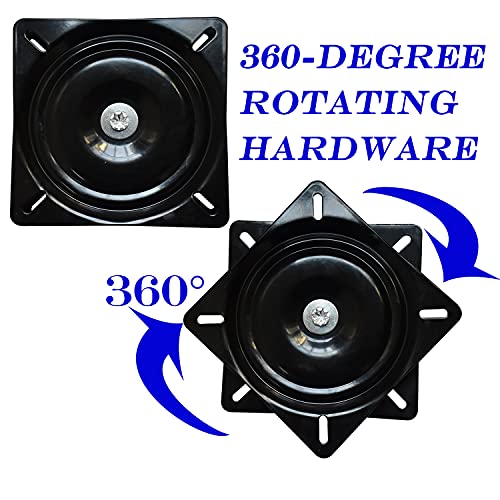 6-Inch Heavy Duty Bar Stool Swivel Plate, 400lb Capacity - 2 Pack