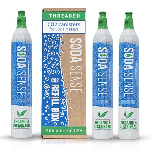 60L CO2 Threaded Canisters for Sparkling Water Makers - 3 Pack