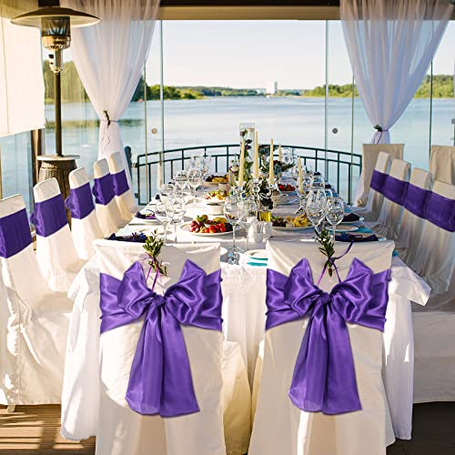 Purple Satin Table Runner 12 x 108 in (6 Pack) - Bulk wedding decor