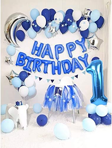 TONIFUL 40-Inch Blue Foil Mylar Number Balloons | Large 0-9 Set for Graduation, Weddings & Parties
