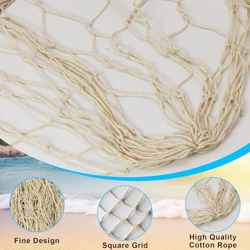 2 Pack Nautical Decorative Fishing Net, 80 x 40 Inch Ocean Party Decor