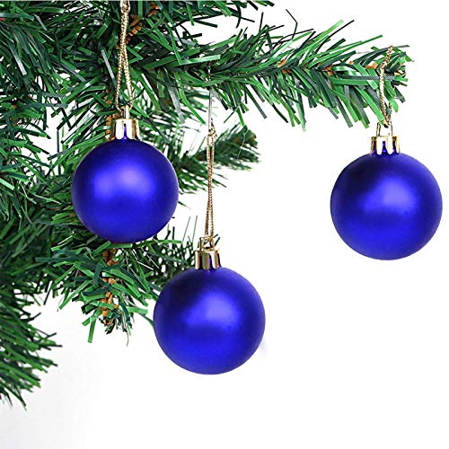Cedilis 48-Pack 2.5 Inch Shatterproof Christmas Ornaments - Red & Blue Plastic Ball Decor