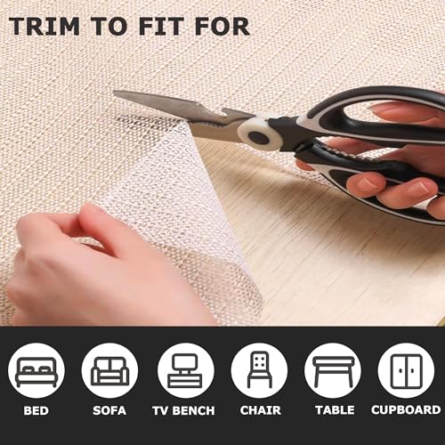 Non-Slip Rug Pad and Mattress Slide Stopper - 5 x 6.5 Ft Trimmable Grip