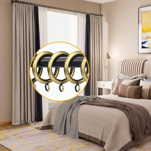 Antique Brass Metal Curtain Rings - 1.25-Inch Inner Diameter, 40 Pack