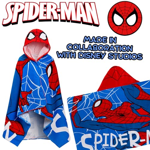 Spider-Man Kids Hooded Towel - 100% Cotton Bath & Beach Poncho for Boys
