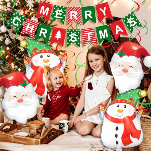 Christmas Party Decorations Bundle with Banner, Balloons & Streamers