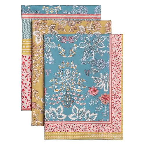 Set of 3 Cotton Kitchen Towels - 20" x 27.5" Absorbent Dish Cloths