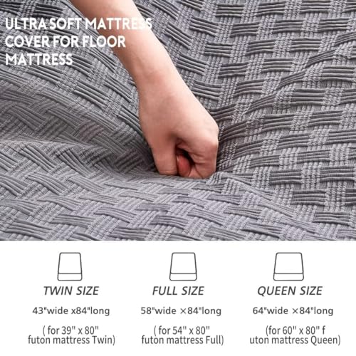 Textured Microfiber Zip Futon Cover for Japanese Floor Mattress