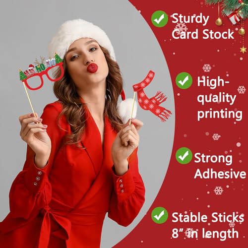 Christmas Photo Booth Props 36Pcs Holiday Party Decorations & Favors
