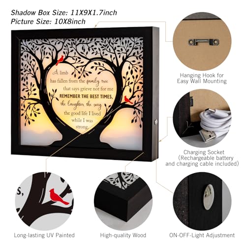 LED Memorial Shadow Box Sympathy Gift for Loss of Loved One