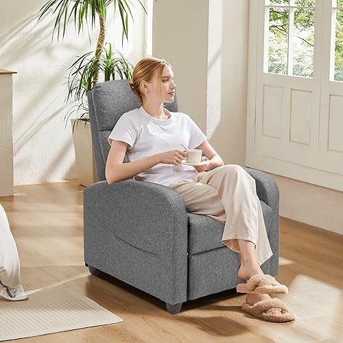 Massage Recliner Chair with Lumbar Support, Modern Fabric Home Theater Seating